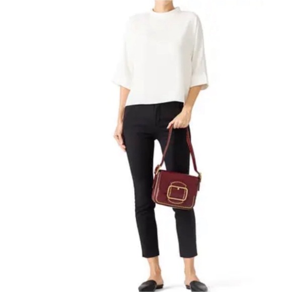 RARE! Tory Burch Port Leather Sawyer Studded Shoulder Bag - Picture 2 of 16